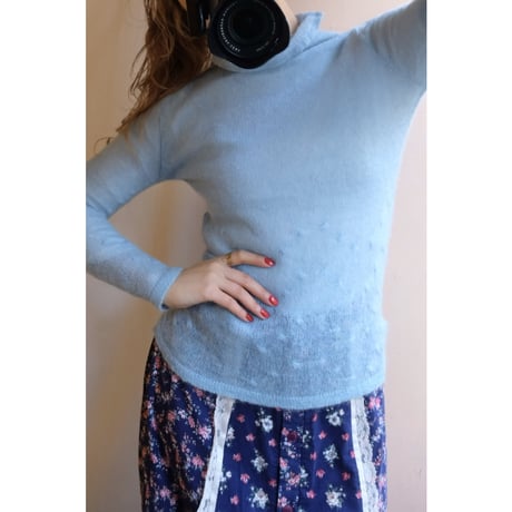 light blue knit