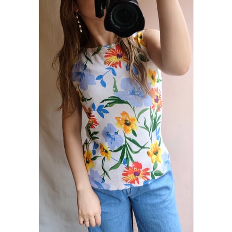 colorful flower tank top