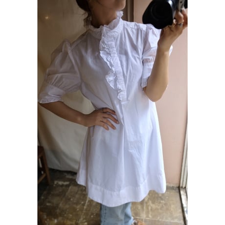 white frill  blouse