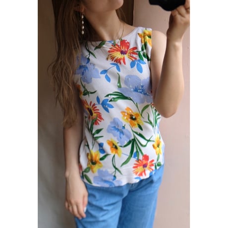 colorful flower tank top