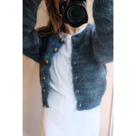 dark green mohair cardigan