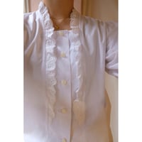 white frill  blouse