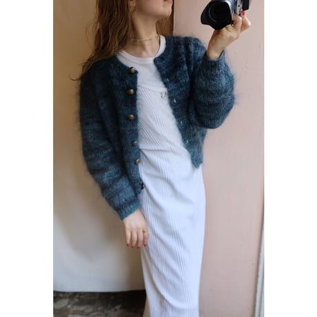 dark green mohair cardigan