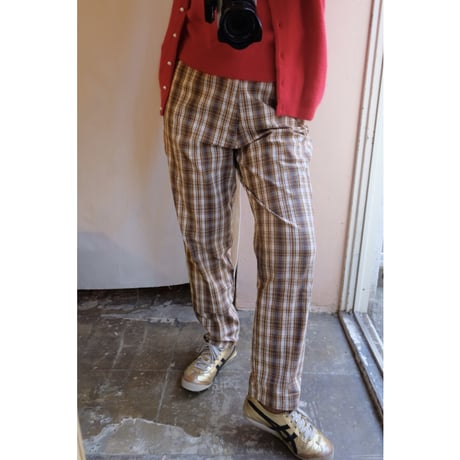 brown tartan check  pants