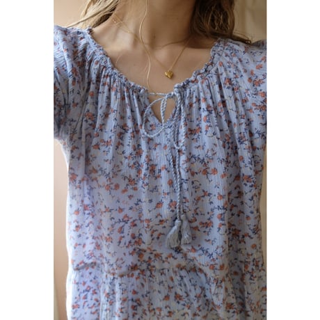 blue flower blouse
