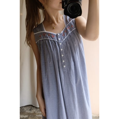 gingham check one-piece