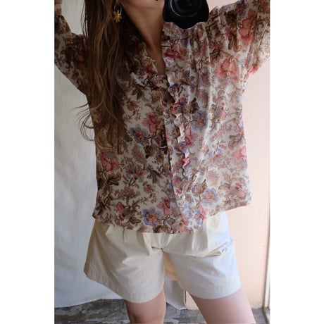 flower frill blouse