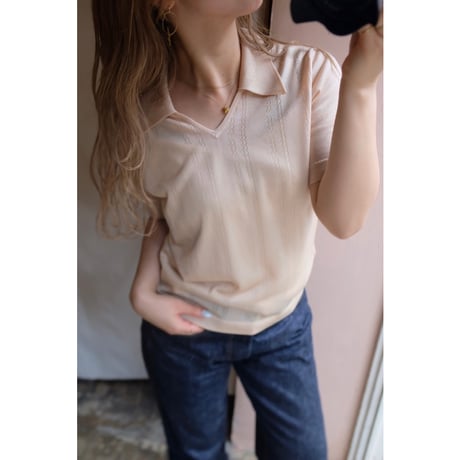beige knit polo