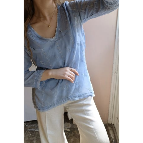 blue design blouse