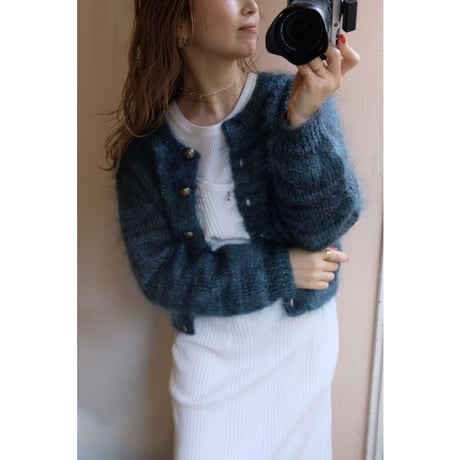 dark green mohair cardigan