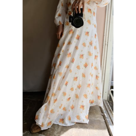orange flower one-piece