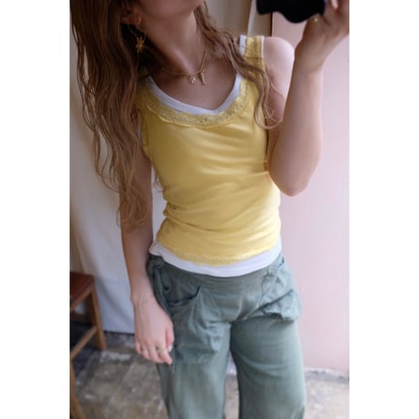 yellow lace tank top