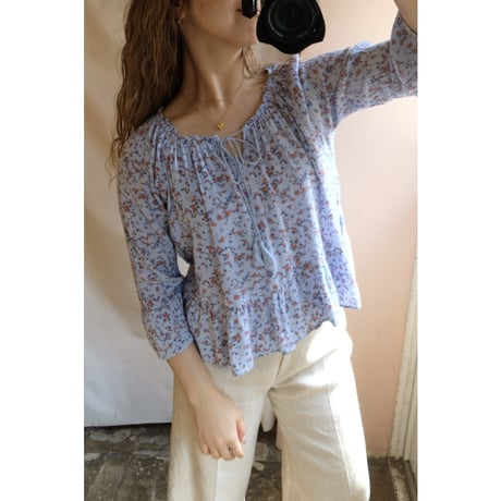 blue flower blouse