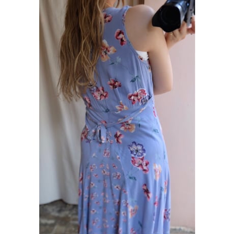blue flower one-piece