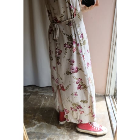 beige flower one-piece