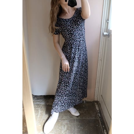 black flower one-piece