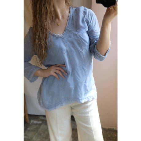 blue design blouse