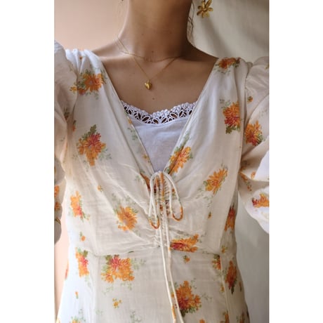 orange flower one-piece