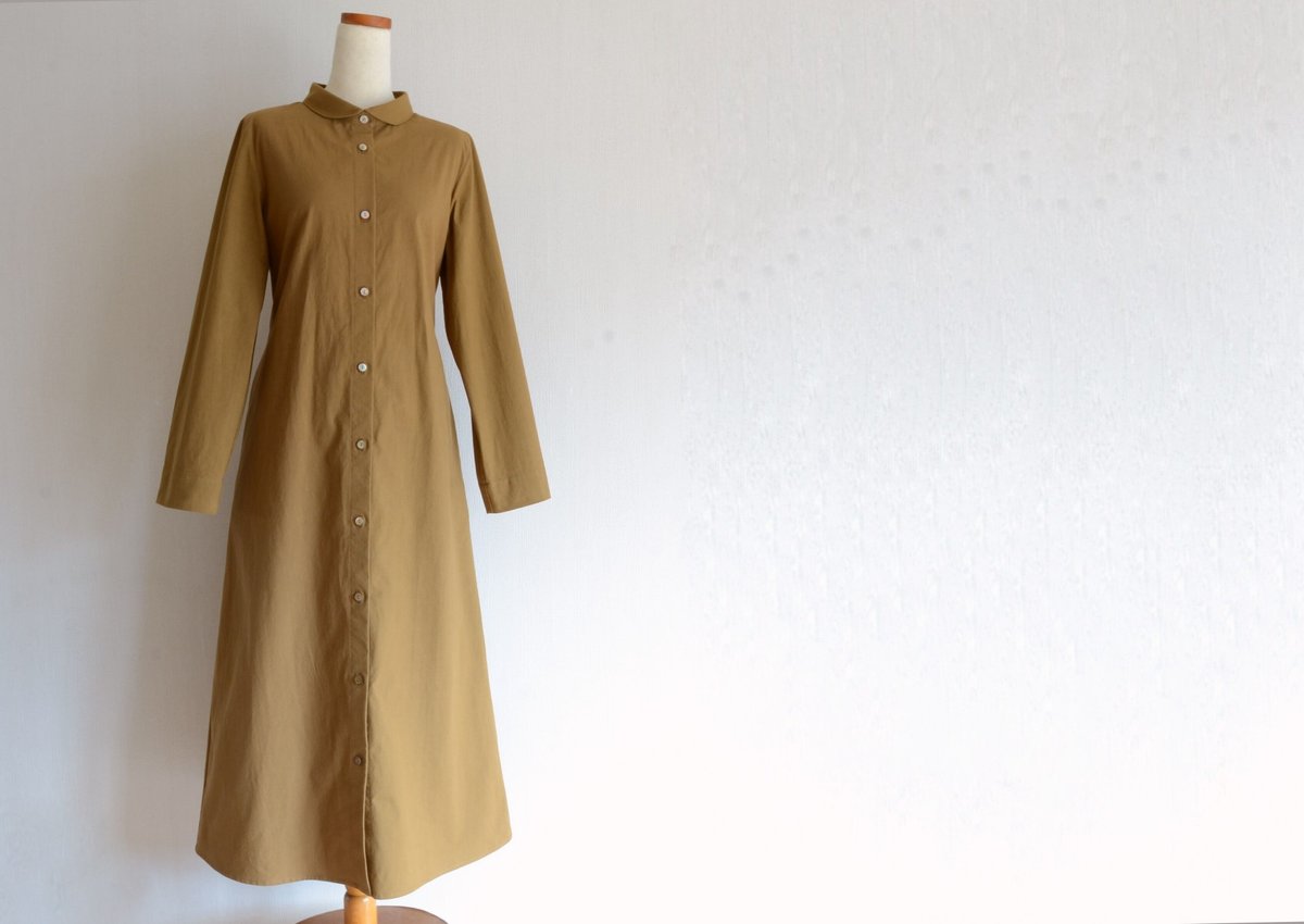 馬布のシャツワンピース キャメルブラウン | セミオーダーのお店 Maite