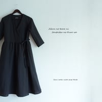 墨黒のカシュクールワンピース