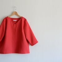 赤色のカットソー　リネン100％