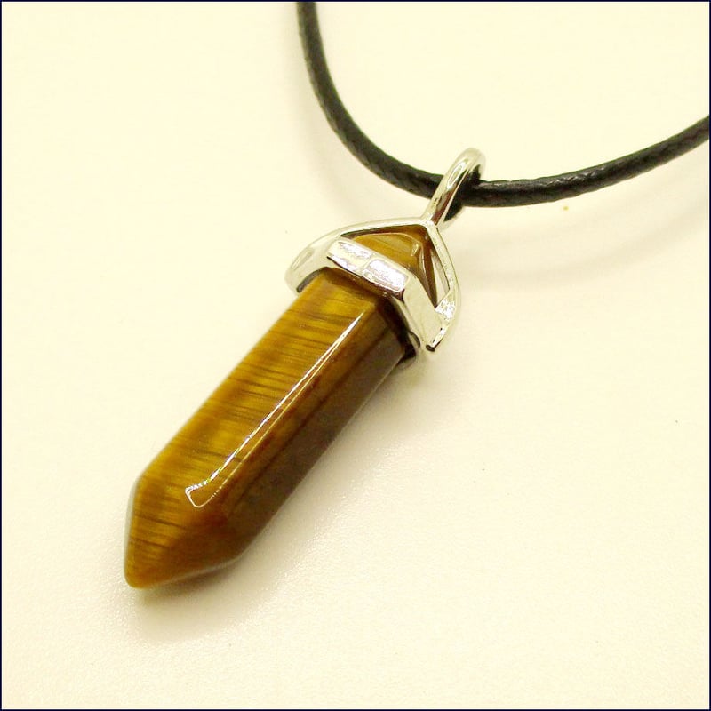 六角柱パワーストーンネックレス（タイガーアイ）U0173 | 国際協力NGO