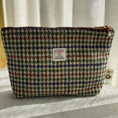 [K2tog] original pouch (Harris Tweed 3)