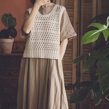 日本語文章パターン付キット Rota Sleeveless Top (Line & Long version)