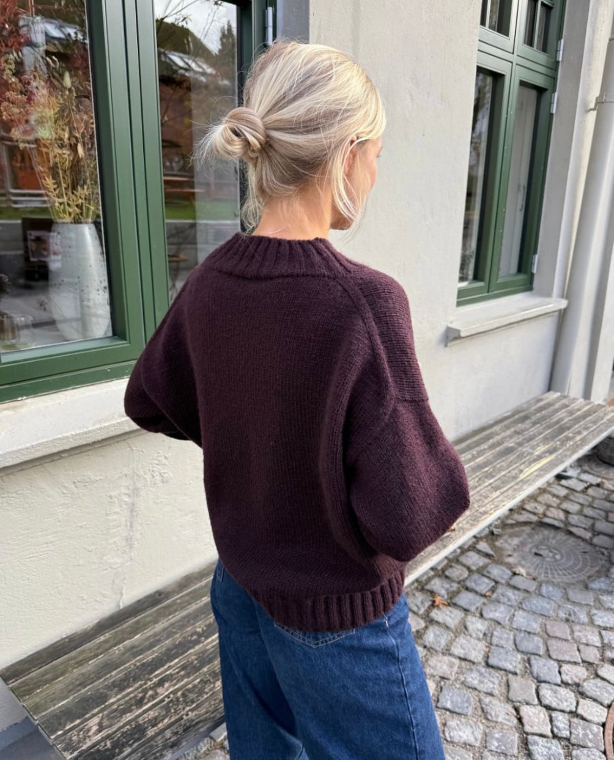 日本語文章パターン付キット Hannah Sweater V-neck | K2tog Yar