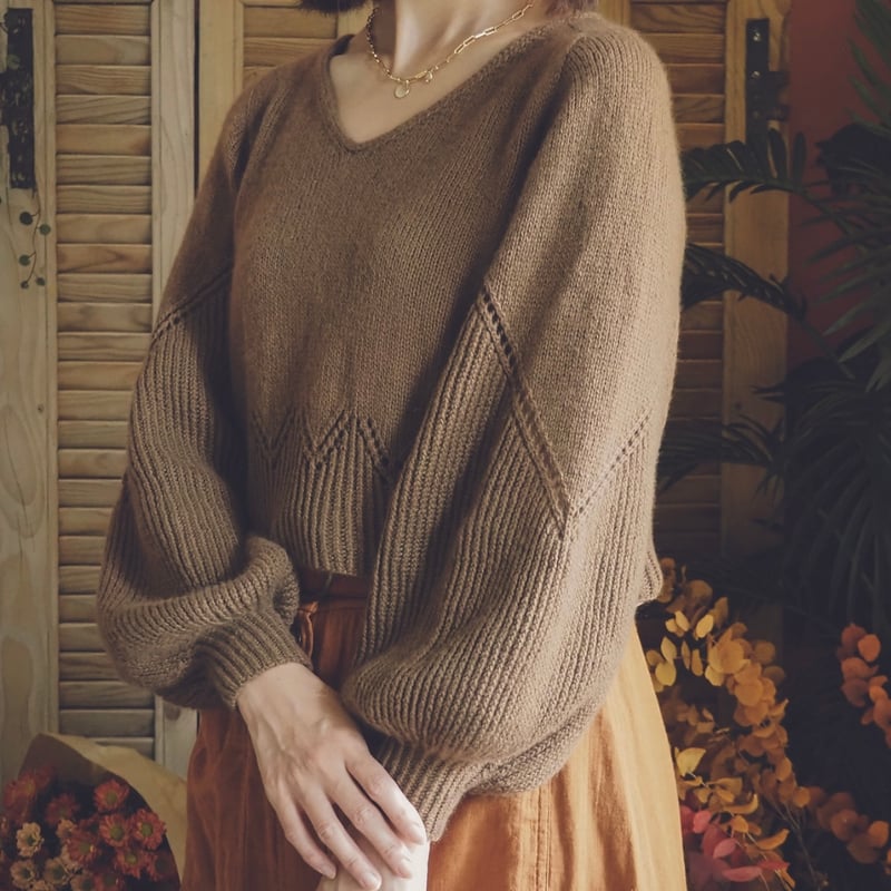 翻訳編図付キット Afra Sweater | K2tog Yarn and Handmade