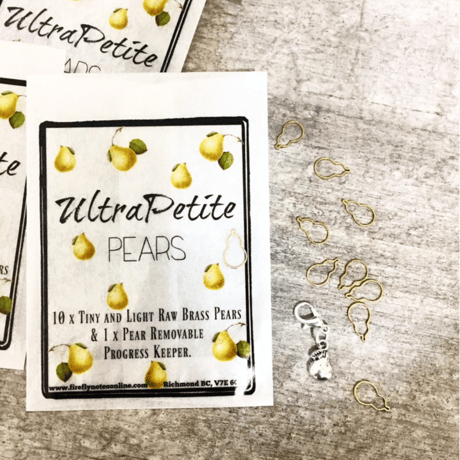 [FireflyNotes] Stitch Markers  with Progress Keeper (10 Brass Pears & Pear)
