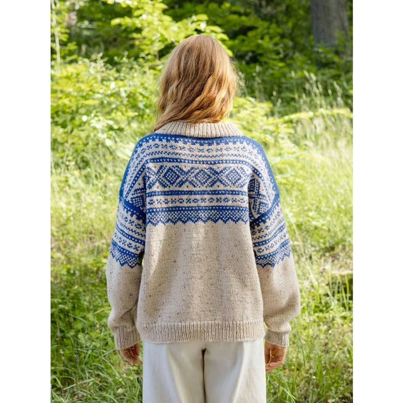 美品　希少　ネイバーフッド　フィッシャーマンニット　Lサイズ　編み込み 翻訳編図付キット Marius Ladies Sweater from 2410 Norske