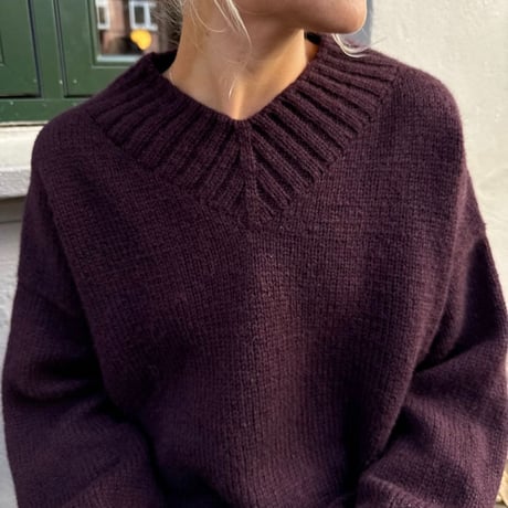 日本語文章パターン付キット Hannah Sweater V-neck