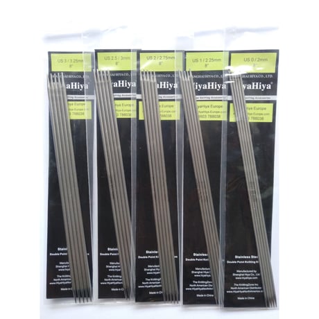 [HiyaHiya] Stainless DPN 5本針 8" (約20cm)