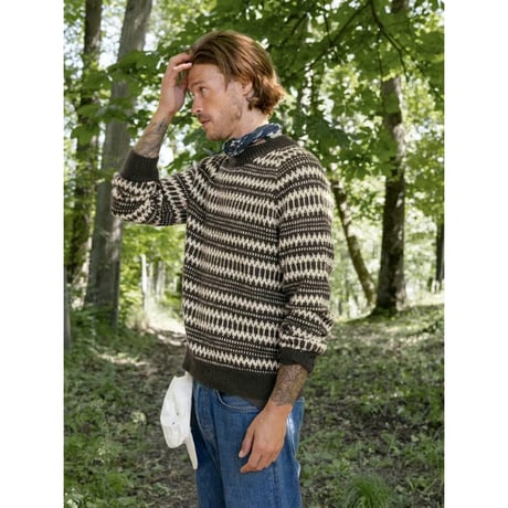 日本語文章パターン付キット Kleiva Sweater for Men from 2410 Norske Ikoner