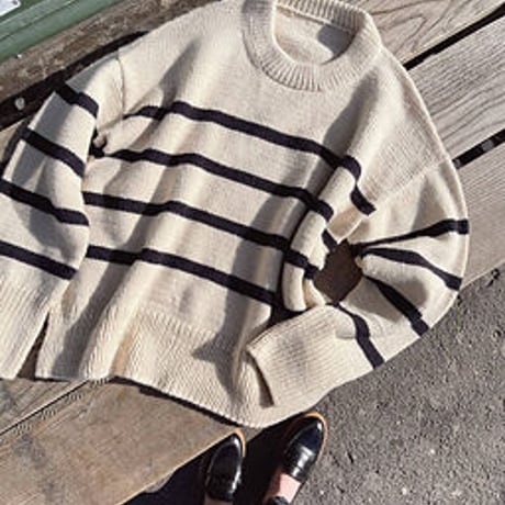 [K2tog] 翻訳編図付キット K21-019 Marseille Sweater (XS-S size)