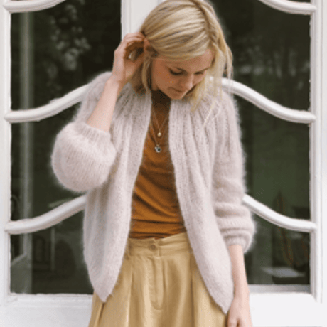 日本語文章パターン付キット Sunday Cardigan - Mohair Edition