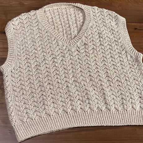 日本語文章パターン付キット Aura Vest (Eco Merino DK & long version) size 2