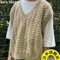 日本語文章パターン付キット Aura Vest (Eco Merino DK & long version) size 2