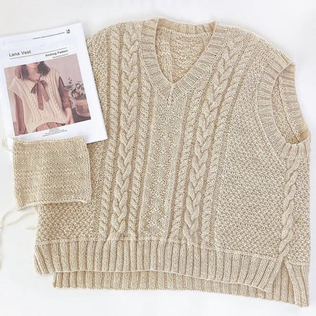 日本語文章パターン付キット Lana Vest (Cascade220 version)