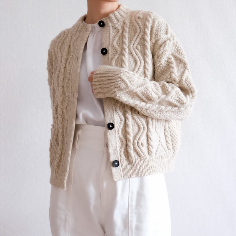 Diamond Aran Cardigan | K2tog Yarn and Handmade