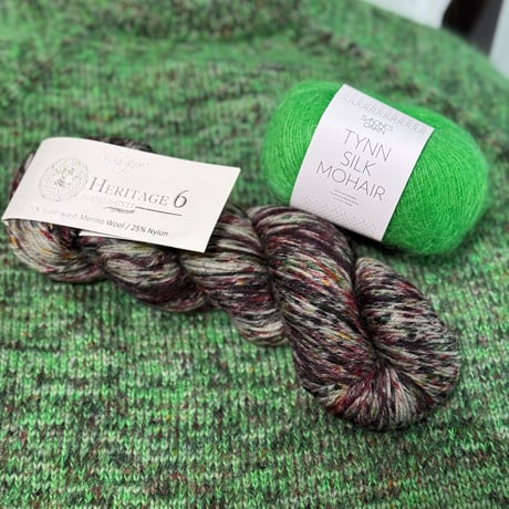 日本語文章パターン付キット Monday Sweater Heritage6 Hand Paints version