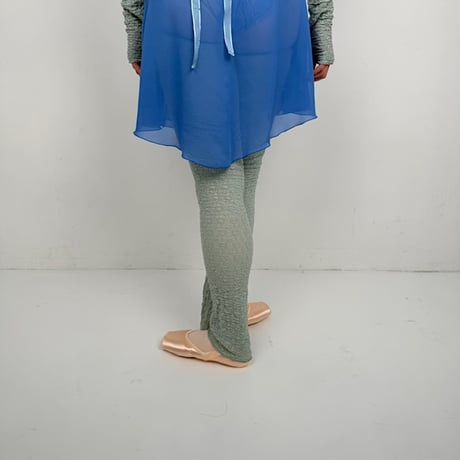 レッグウォーマーロング　シュリンクレース　グラスグリーン<10982>