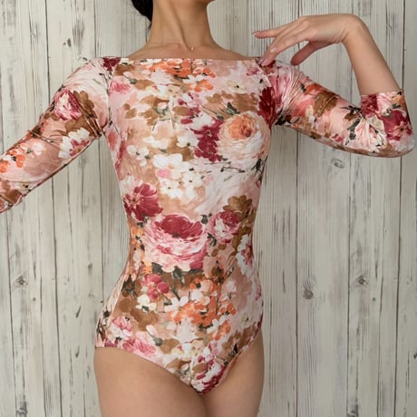シルフィーヌ 新品 花柄オフショルダーレオタード 20221104142841_1.jpg