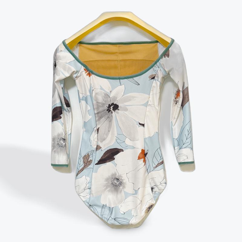 オフショルダーレオタード プリンセスシーム<10852>プラチナ