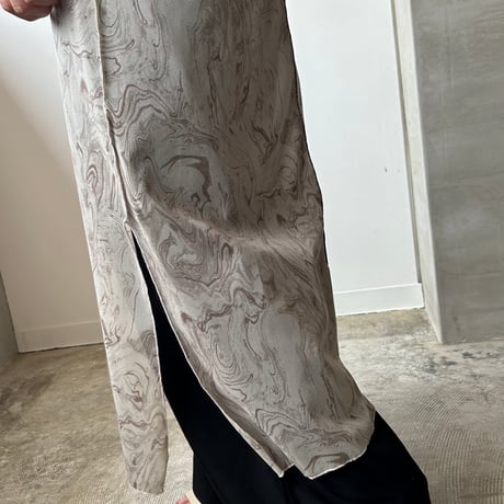 Sheer no sleeves dress “marble “