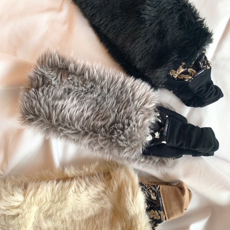 eco fur turban gray