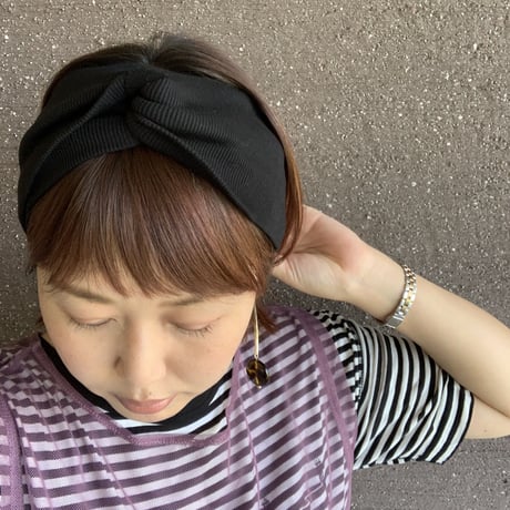 Peru T-shirt RIB turban / 2way ribbon