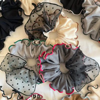 T-shirt BIG Chou Chou scrunchies +tulle dots /organic knitting cotton