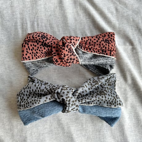 Tulle random dots × T-shirt / tie ribbon turban